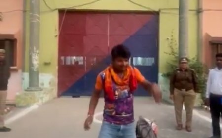 नौ महीने बाद जेल से निकलने की इतनी खुशी कि कैदी गेट पर ही करने लगा डांस