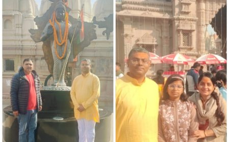 उड़ीसा से वाराणसी पहुँचे आर एस एस के वरिष्ठ कार्यकर्ता एवं प्रो. डी पी गराबडू, परिवार के साथ किया बाबा काशी विश्वनाथ का दर्शन
