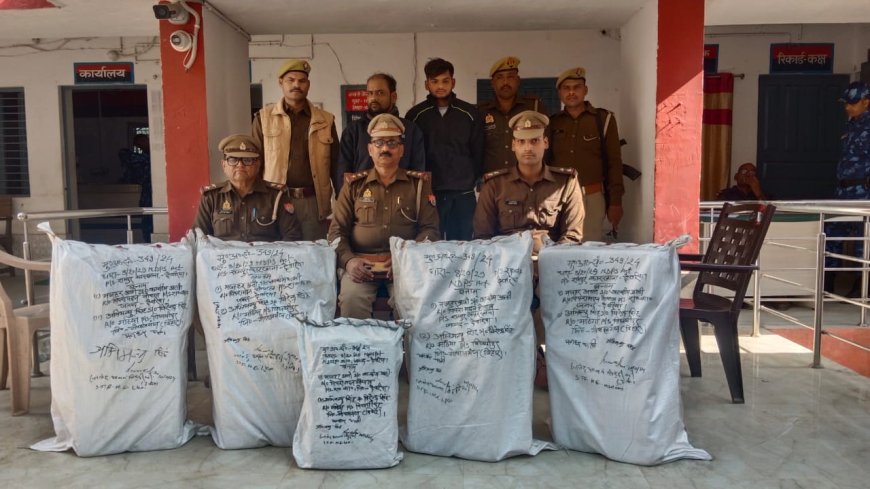 देवरिया मे डेढ़ कुंतल गांजे के साथ दो अभियुक्त गिरफ्तार