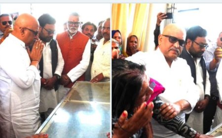 यूपी के सीतापुर में पत्रकार राघवेंद्र बाजपेयी की गोली मारकर हत्या : पीड़ित परिजनों से मिलने पहुंचे अजय राय 