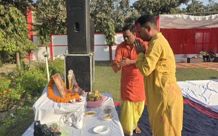 पुलिस आवास परिसर में संगीतमय सुंदर कांड पाठ के साथ होली मिलन समारोह का हुआ आयोजन