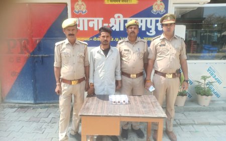 देवरिया के थाना श्रीरामपुर पुलिस ने अवैध तमंचा और दो जिन्दा कारतूस के साथ अभियुक्त को किया गिरफ्तार