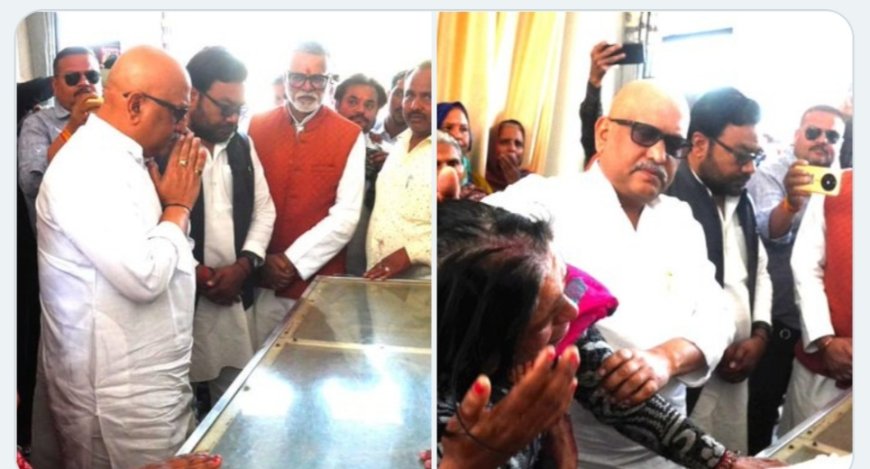 यूपी के सीतापुर में पत्रकार राघवेंद्र बाजपेयी की गोली मारकर हत्या : पीड़ित परिजनों से मिलने पहुंचे अजय राय 