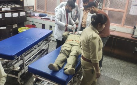 लखनऊ विद्यान सभा के सामने महिला आरक्षी की चाइनीज माँझे से कटा चेहरा 