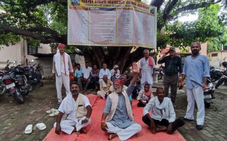 चीनी मिल चलाओ संघर्ष समिति का धरना 256 वे दिन भी जारी