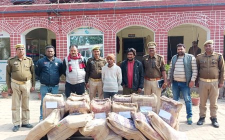 पुलिस की बड़ी कार्यवाही मक्का की बोरी से गाजा बरामद 