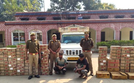 होली के दिन देवरिया के इस थाने की पुलिस ने पकड़ी 105 पेटी अवैध अंग्रेजी शराब, मौके से 02 अभियुक्तों को किया गिरफ्तार