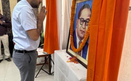 बाबा साहब आंबेडकर जयंती पर डीएम दीपक मीणा ने अर्पित की श्रद्धांजलि