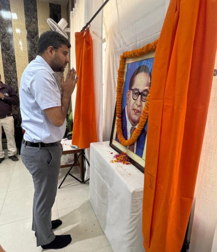 बाबा साहब आंबेडकर जयंती पर डीएम दीपक मीणा ने अर्पित की श्रद्धांजलि