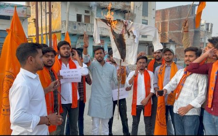 अखिल भारतीय विद्यार्थी परिषद ने एनटीए का फुका पुतला, छात्रों के भविष्य के साथ खिलवाड़ बर्दाश्त नहीं