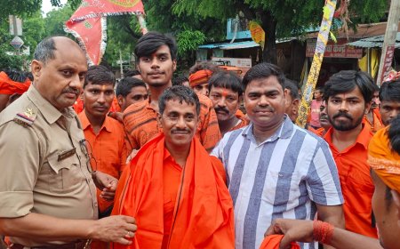 गनापुर से 50 कांवड़ियों का जत्था बाबा बैजनाथ धाम के लिए रवाना