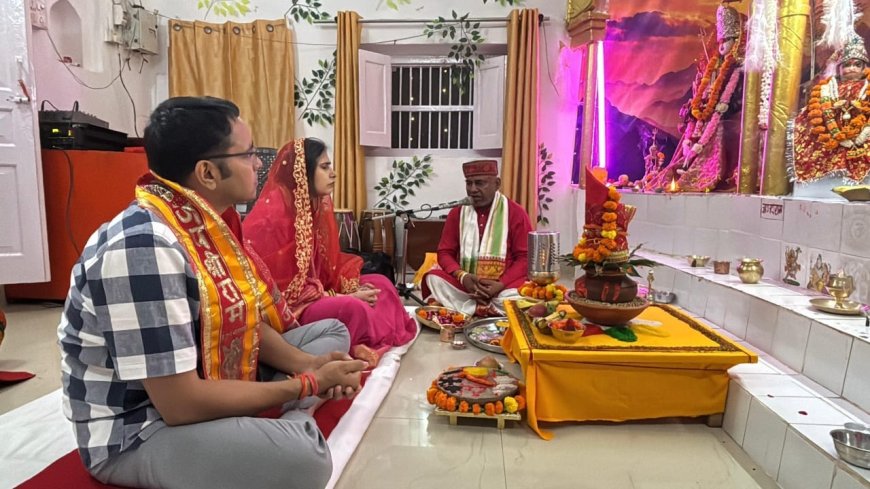 पुलिस लाइन में विधि-विधान से हुई कलश स्थापना